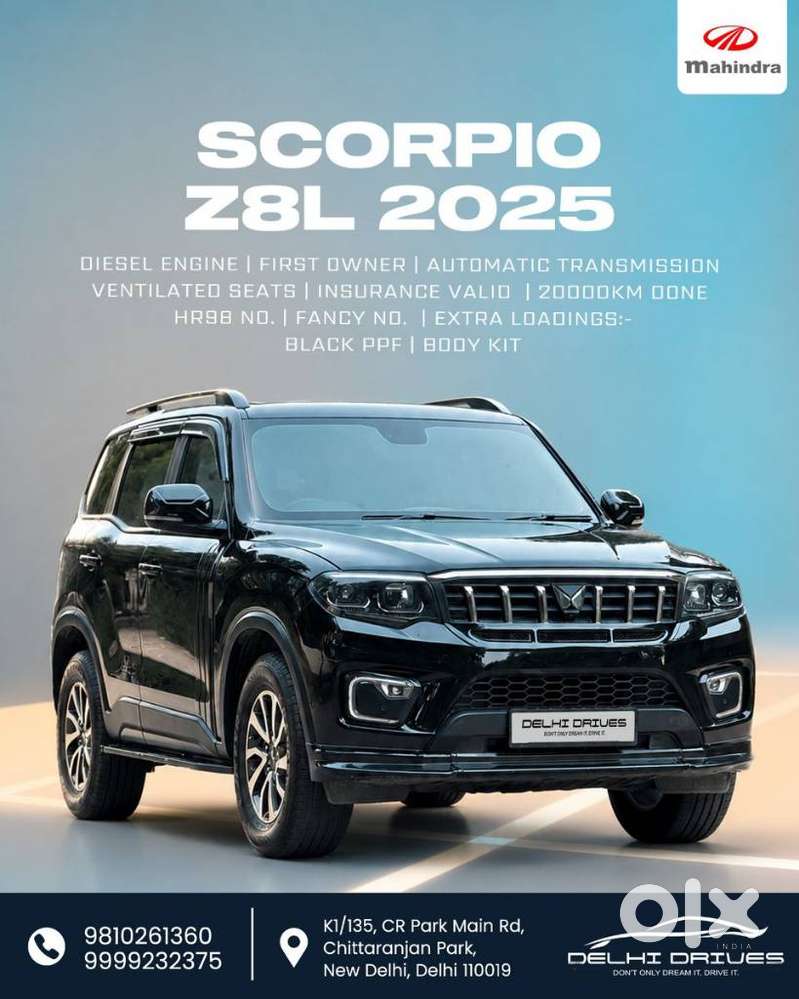 Mahindra Scorpio N Z8 L Diesel At 2wd 7 Str, 2025, Diesel