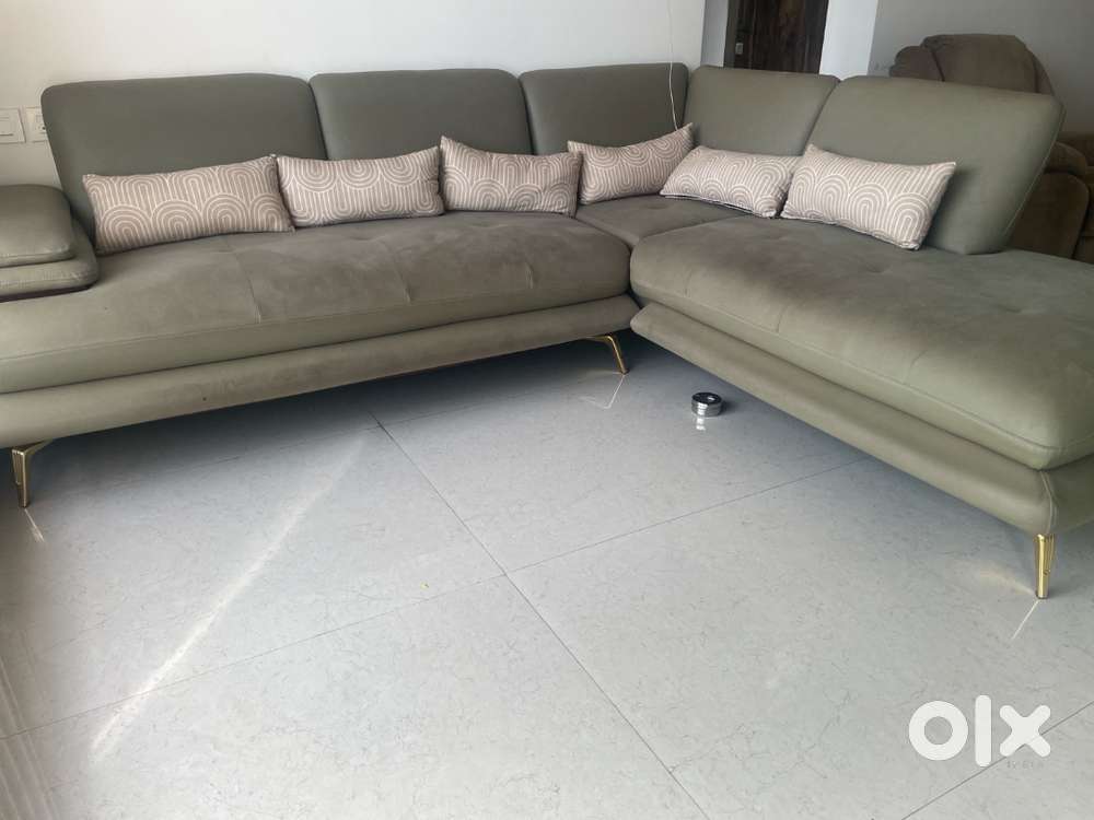Premium Designer L-Shaped Sofa  1 Year Old  Like New  Elegant Grey