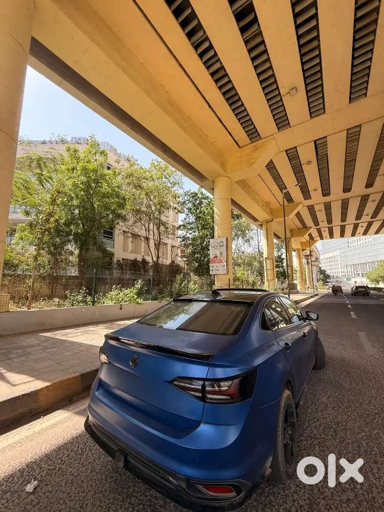 Virtus 1.0 Tsi Rising Blue Colour Wrapped In Matte Ppf