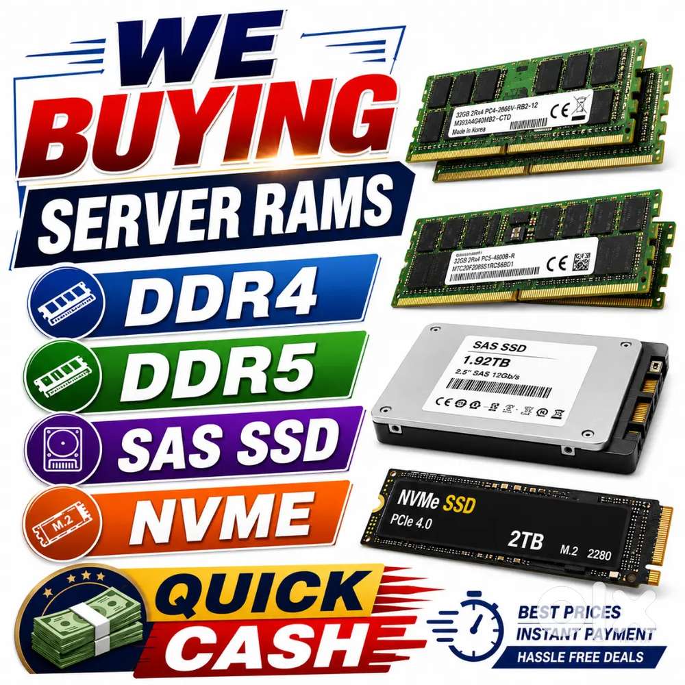 Buying Server Rams Ddr4 Ddr5 Sas SSD Graphics Cards Nvme We Buying