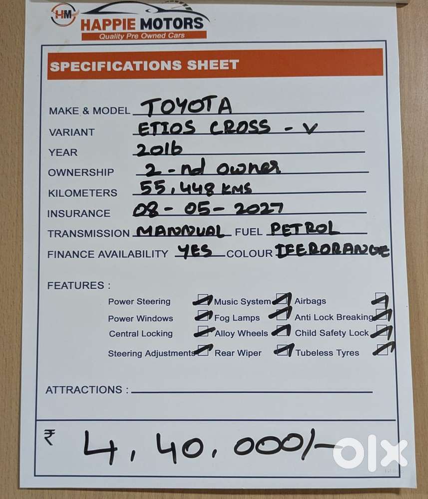 Toyota Etios Cross 1.5l V, 2016, Petrol