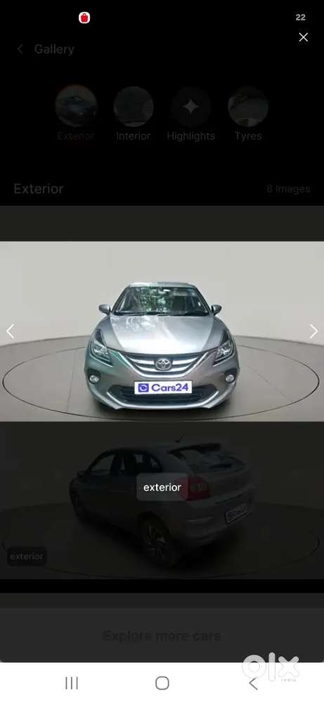 Toyota Glanza 2022 Model/ Kms. 9209