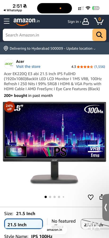 Acer screen for sale