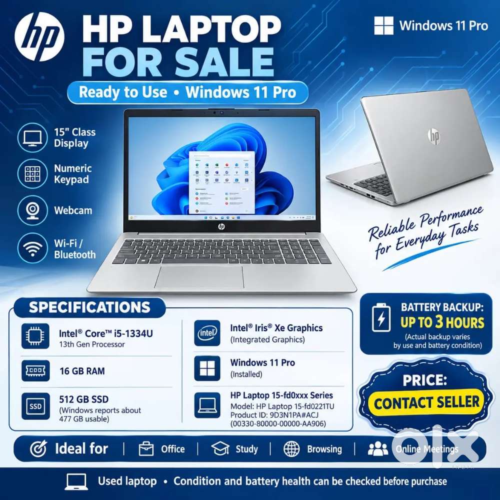 Intel Core i5-1334U, 13th Gen
16 GB RAM
512 GB SSD
15.6-inch Full HD d