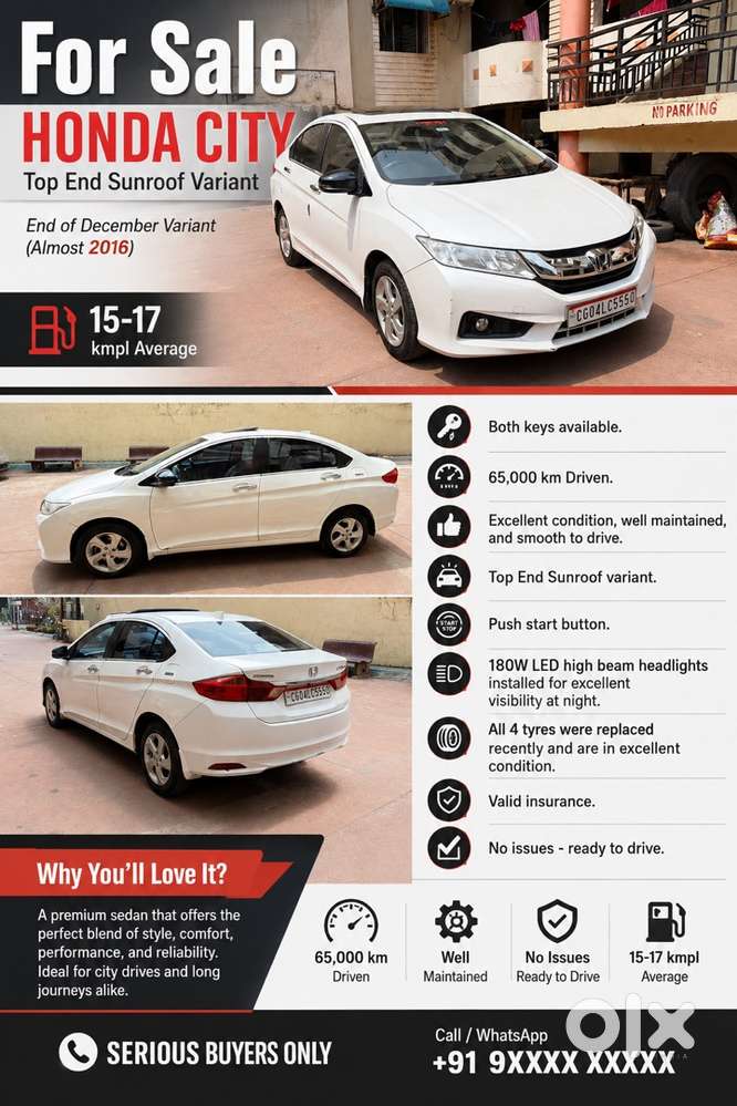 Honda City Petrol 2015 December End Almost 2016