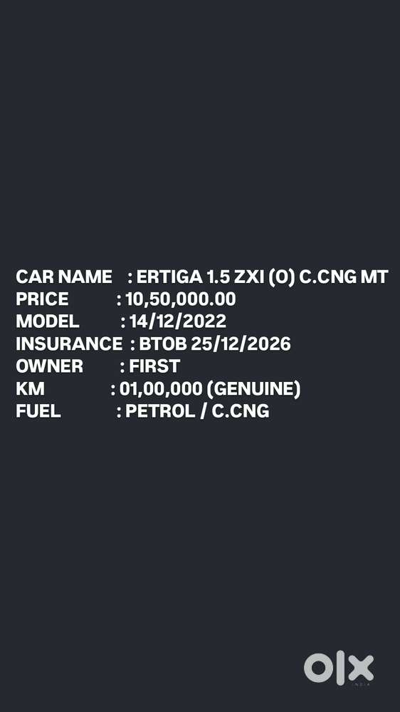 Maruti Suzuki Ertiga Zxi (o) Cng [2022-2023], 2022, Cng & Hybrids