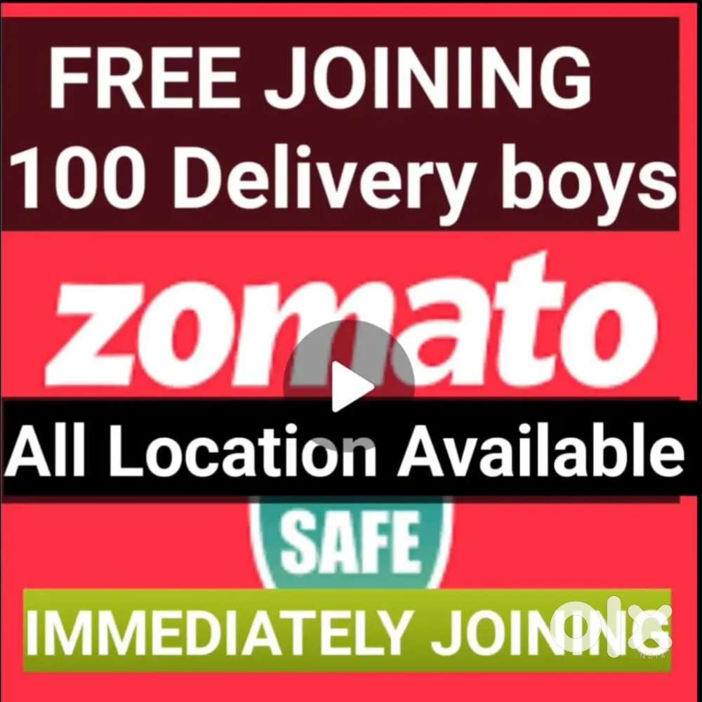 ZOMATO FREE JOINING 100 Delivery boys Food Delivery jobs