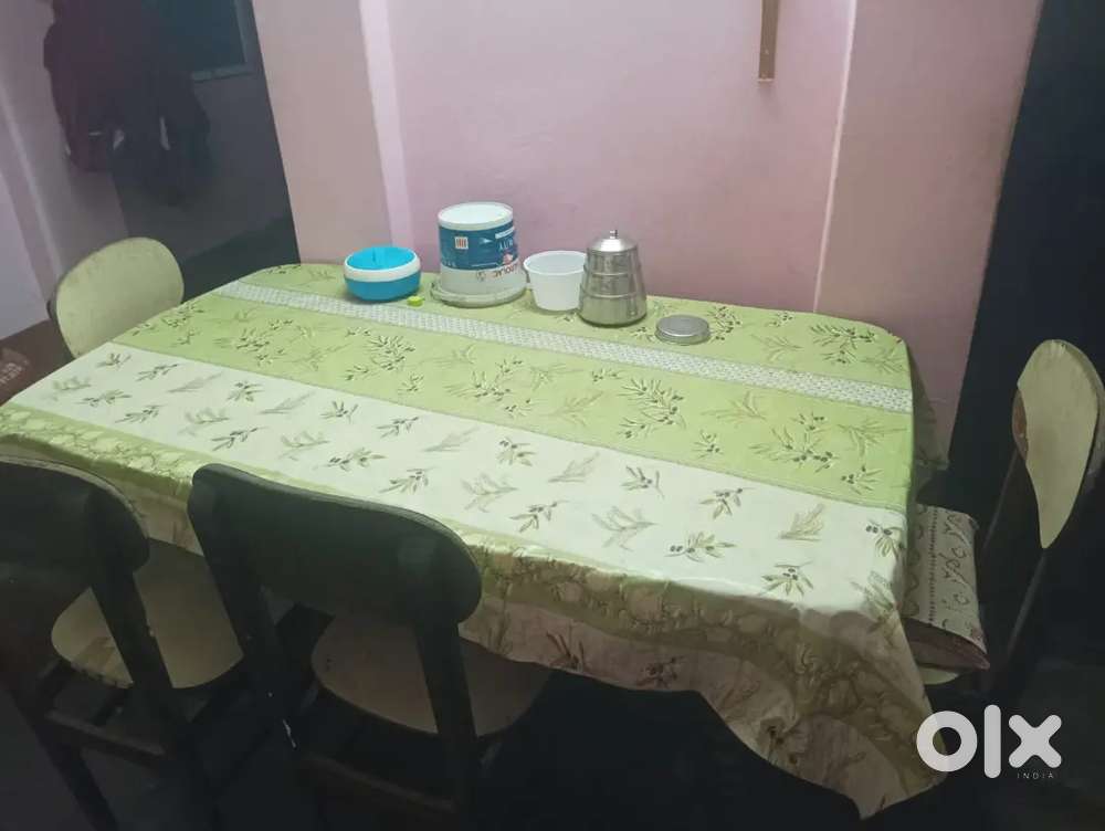 6 seater dining table with wooden chair