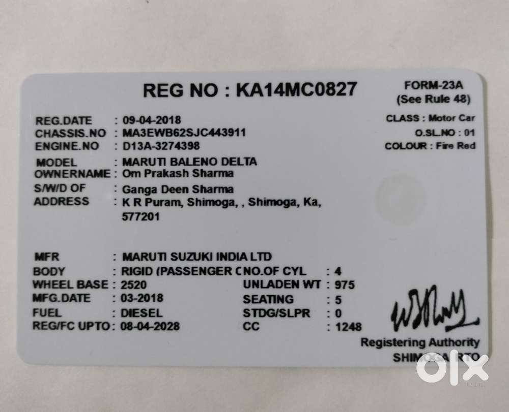 Maruti Suzuki Baleno Delta, 2018, Diesel