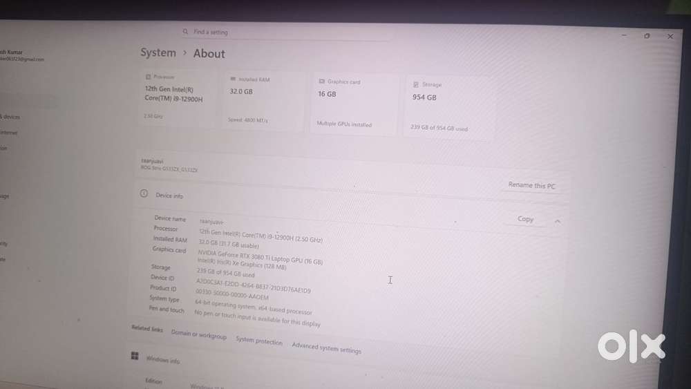 ASUS ROG Strix SCAR 15 i9-12900H RTX 3080 Ti 16GB 32GB RAM