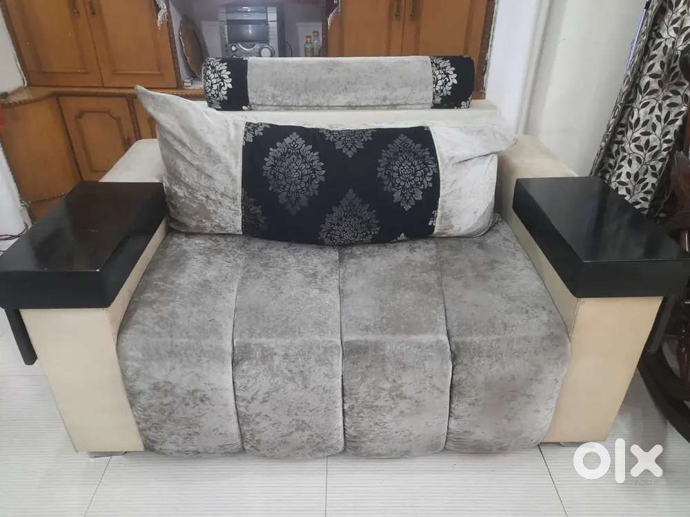 A sofa (White and black colour).