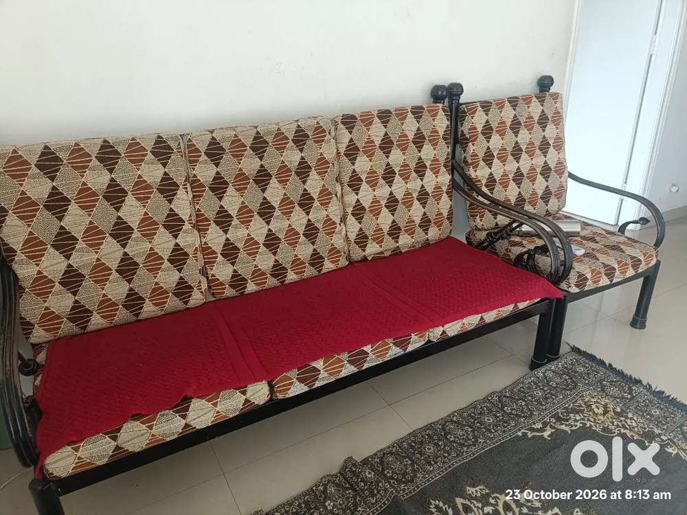 Metal sofa with cushion