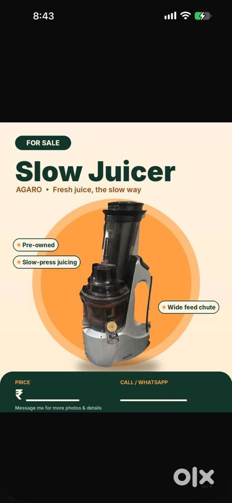 AGARO Slow Juicer for Sale