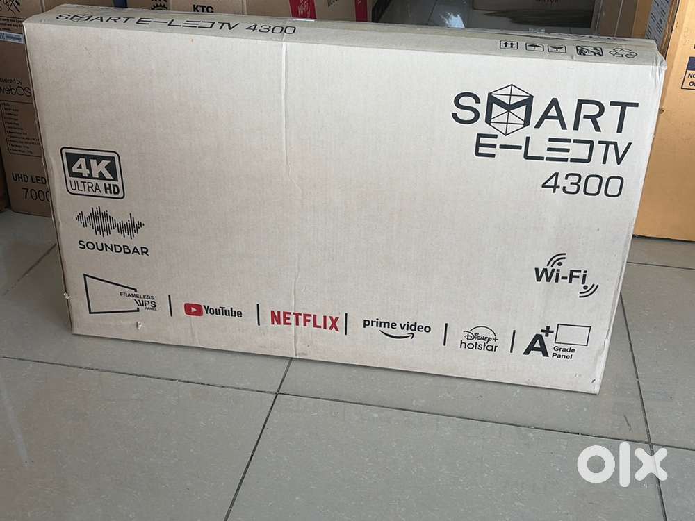 43 Smart android 4K ultra HD SOUND BAR YOUTUBE NETFLIX PRIME VEDIO