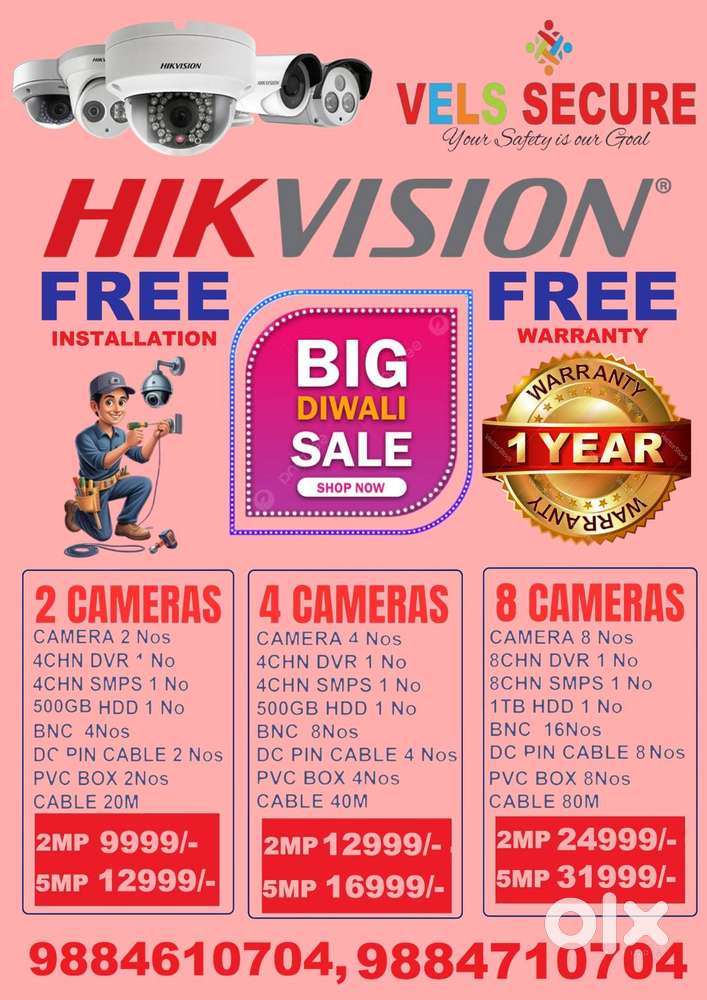 MEGA DIWALI        DISCOUNT  SALE 2MP HIKVISION   DVR AND  CAMERA FULL