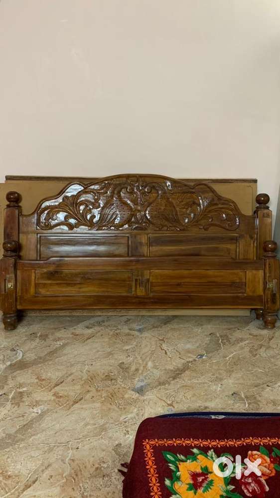 King Size Heavy Wooden Bed with Mattress. Beds & Wardrobes 1753502088