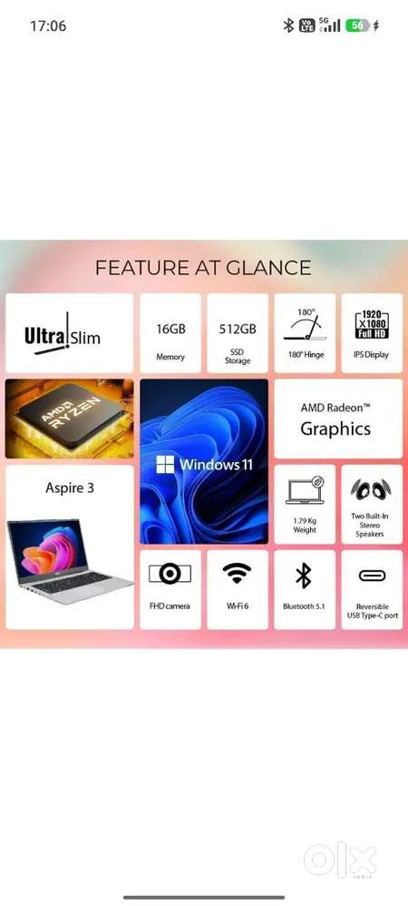 Brnd new untouched laptop Acer Ryzen 7