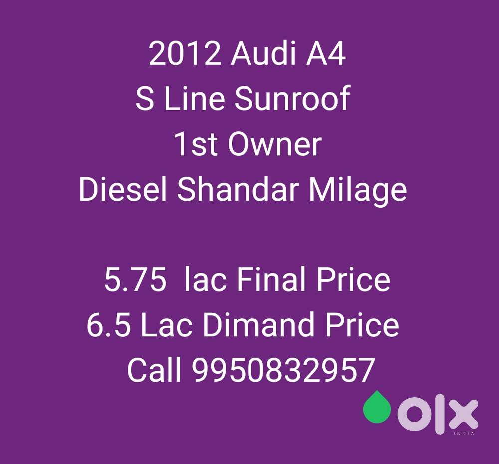 Audi A4 2.0 Tdi Premium With Sunroof, 2012, Diesel