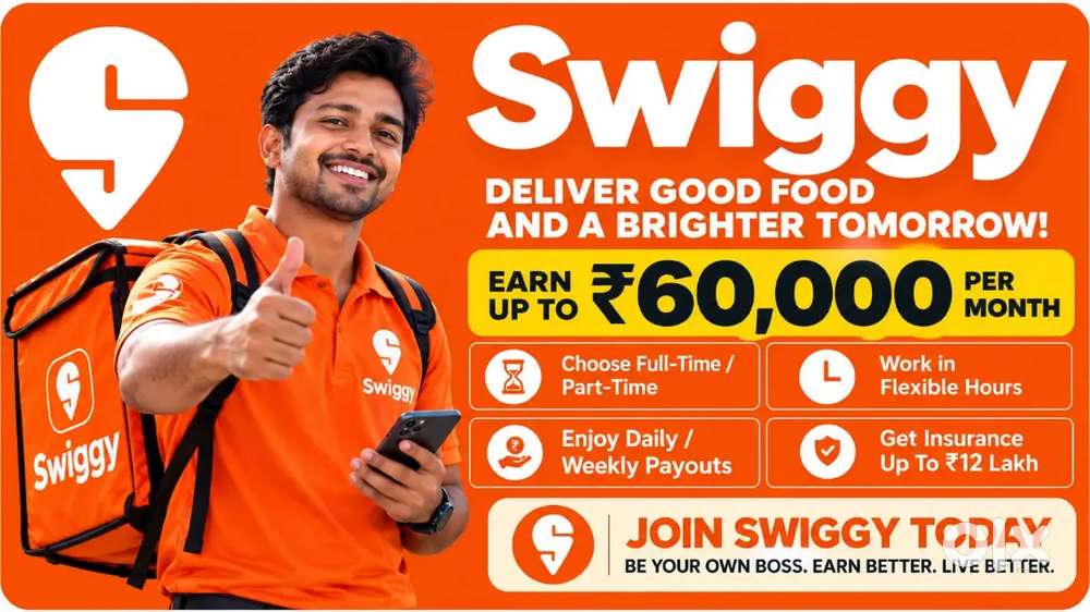 Swiggy food delivery jobs flexible working hours