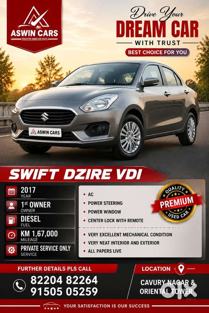 Maruti Suzuki Swift Dzire Vdi Bsiv, 2017, Diesel