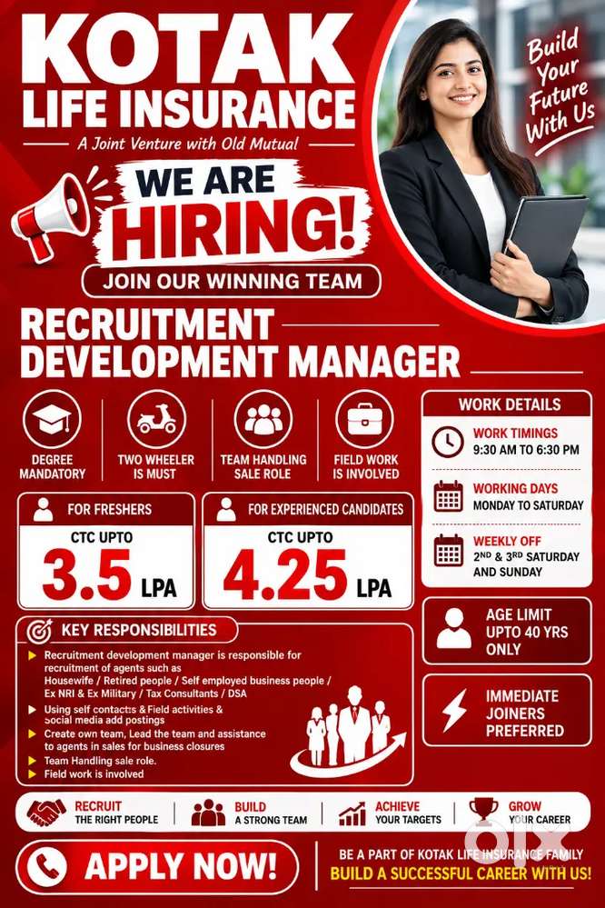 Cochin /Life Insurance/Degree pass/Min 1 yr sales exp/Immediate