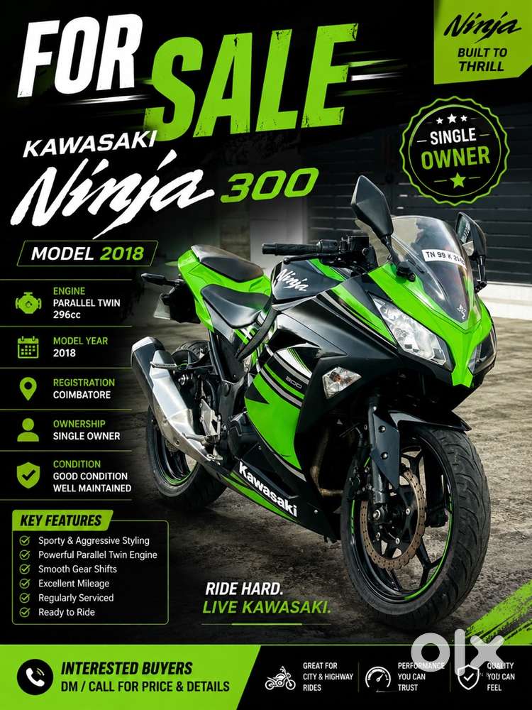 58 Used Kawasaki Ninja ZX-6R Bikes in Tamil Nadu - Buy & Sell