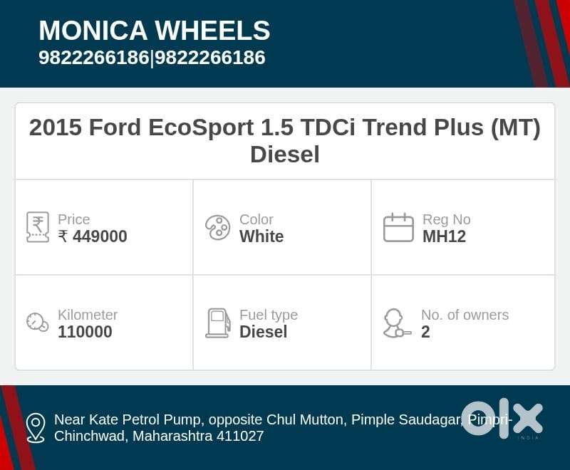 Ford Ecosport 1.5 Tdci Trend, 2015, Diesel