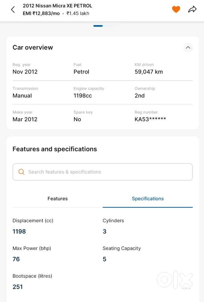 Nissan Micra 2012 Petrol 59100 Km Driven