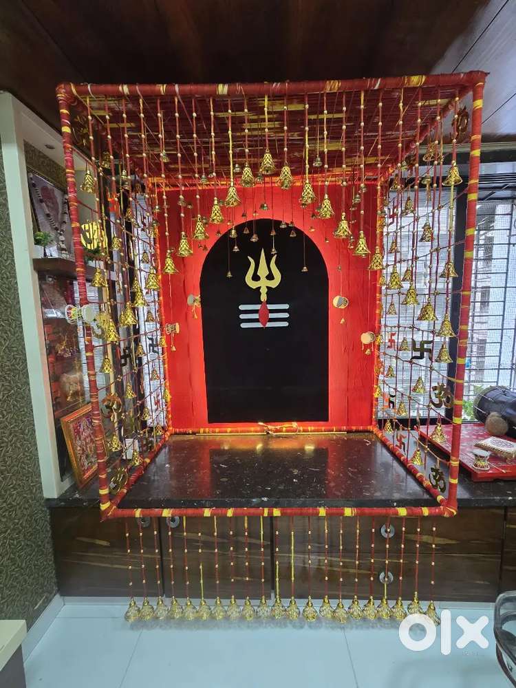 Premium Handmade Ganpati / Mahadev Decoration Setup with Hanging Bells