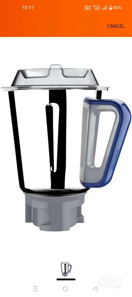 Preethi Xpro MGA-520 2-Litre Duo Jar (Steel/Transparent)