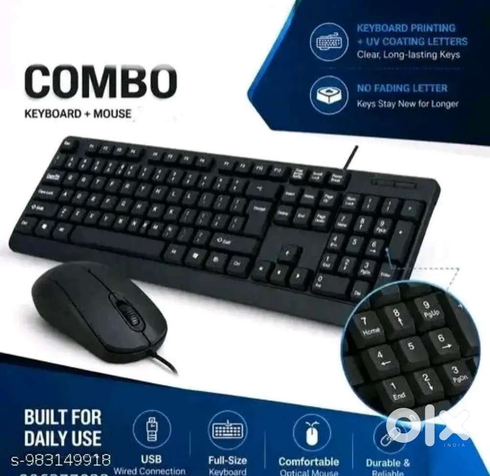 USB Wired Keyboard and Mouse Combo for PC & Laptop