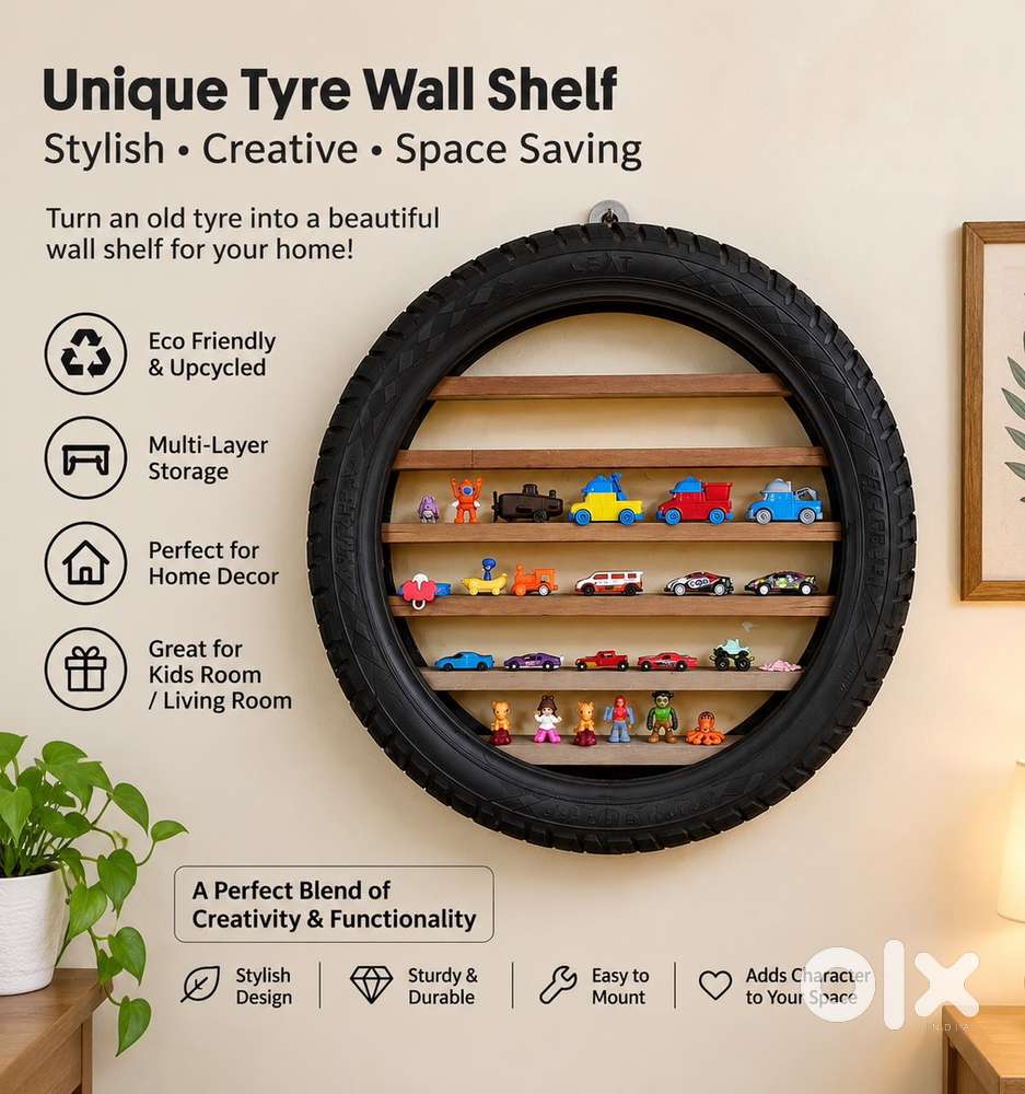 Unique Tyre Wall Shelf Stylish & Creative