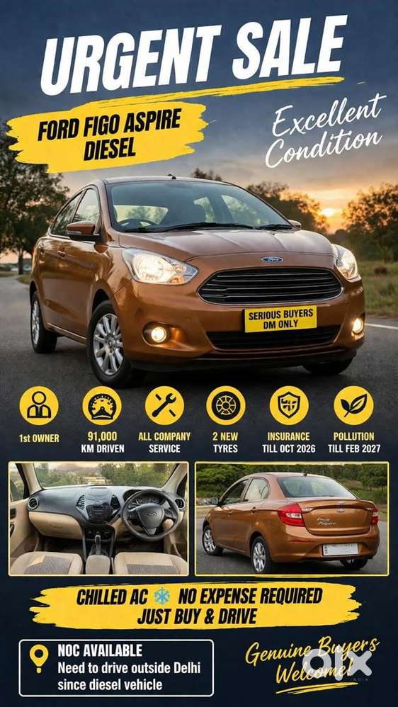 Ford Figo Aspire 2016 Diesel Good Condition