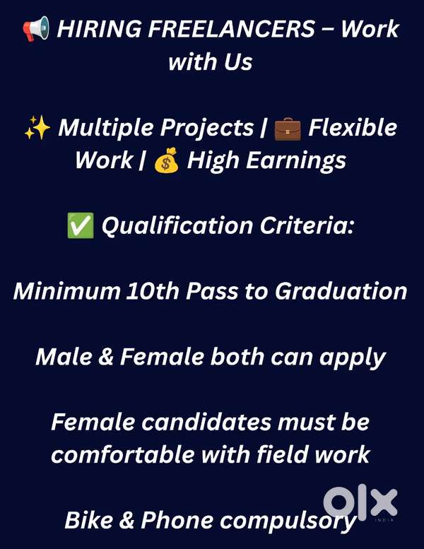 ATTENTION FREELANCERS BULK HIRING FOR MULTIPLE HIGH PAYING PROJECTS