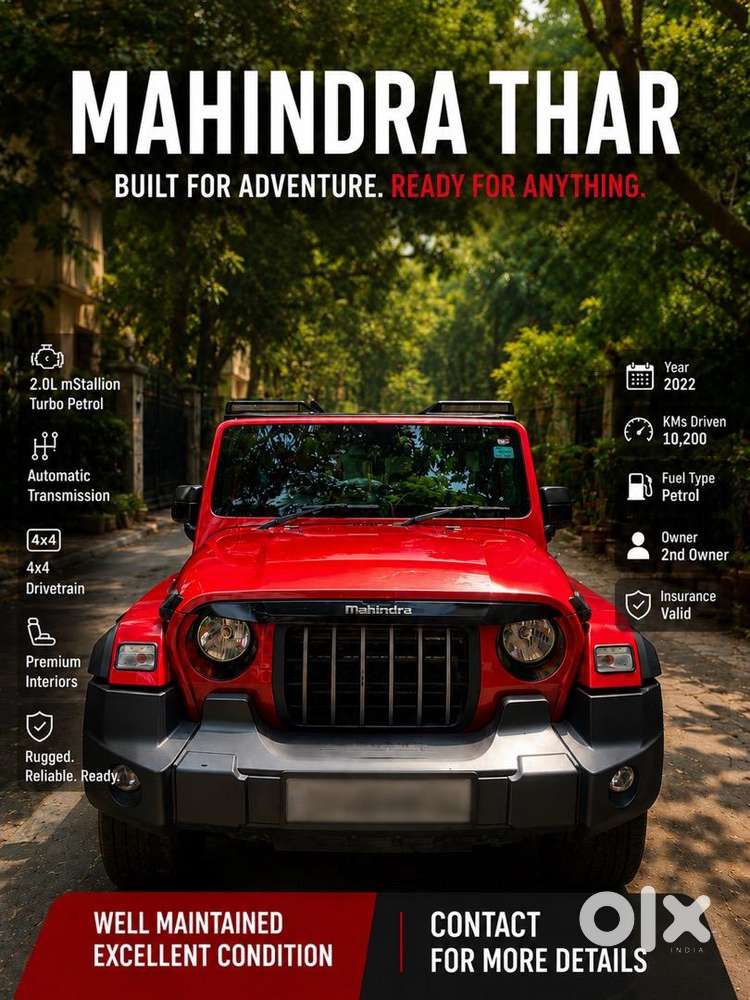 Mahindra Thar 2022 Petrol Well Maintained