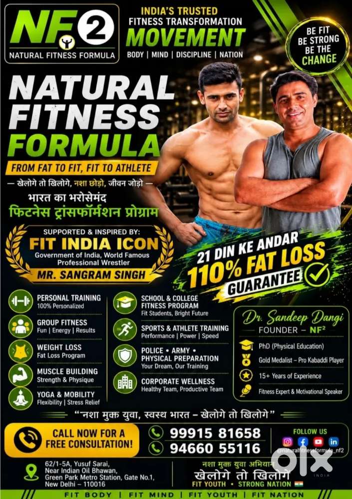Certified Fitness Trainer  Weight Loss Personal Training South Delhi