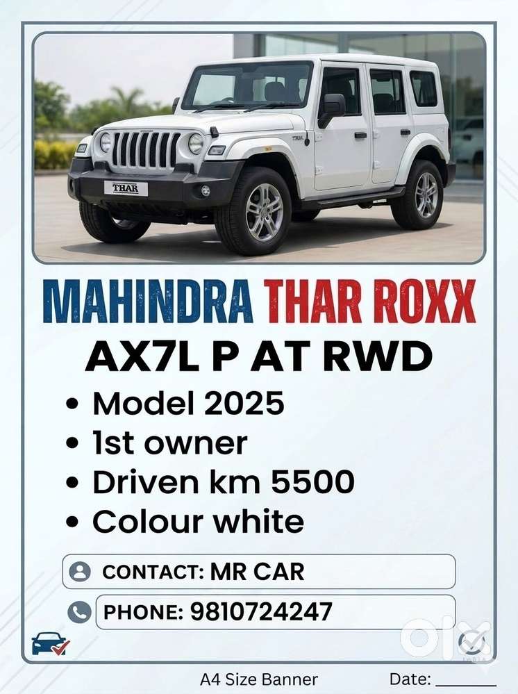 Mahindra Thar Roxx Ax7 L Petrol At 2wd, 2025, Petrol