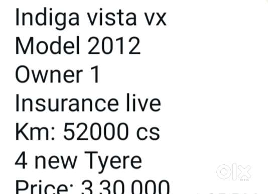 Tata Indica Vista Quadrajet 90 Vx, 2012, Diesel