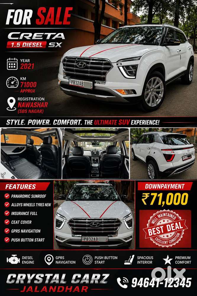 Hyundai Creta 1.5 Crdi Sx, 2021, Diesel