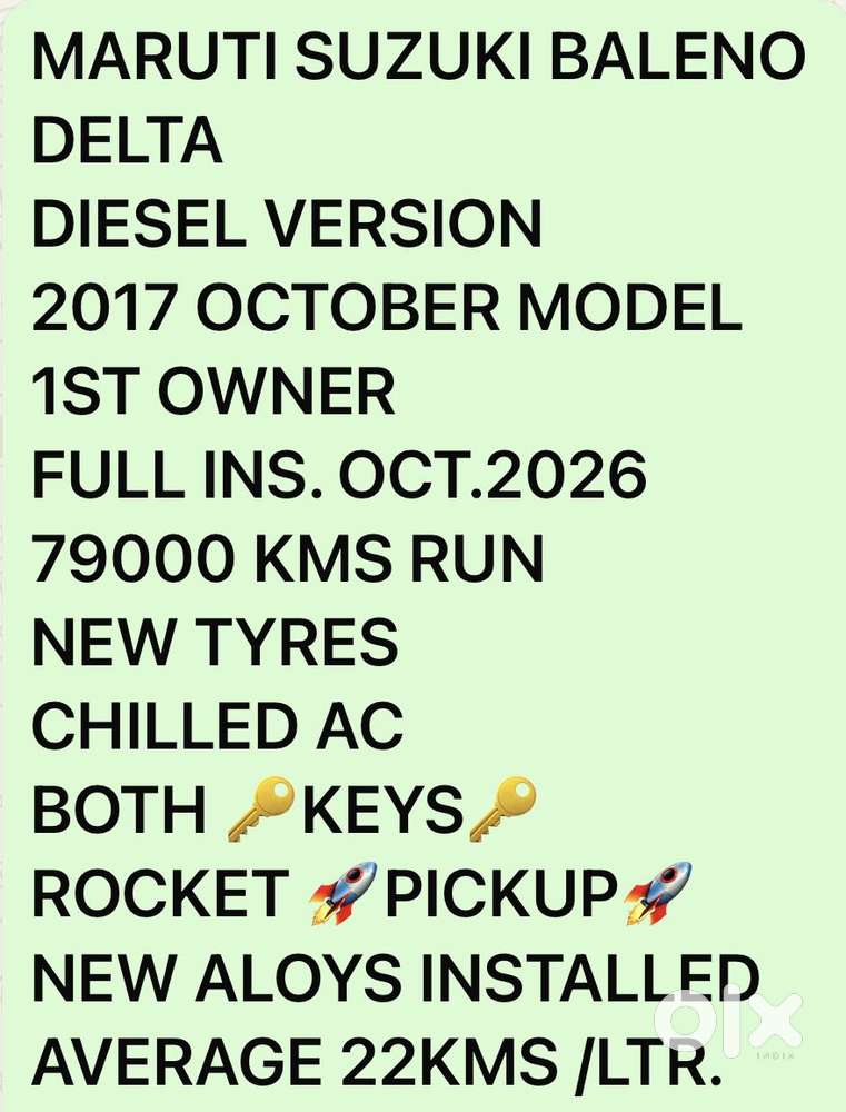 Maruti Suzuki Baleno 1.3 Delta, 2017, Diesel