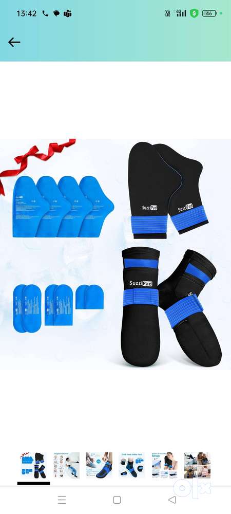 SuzziPad Cold Therapy Socks and Hand Ice Pack, Cold