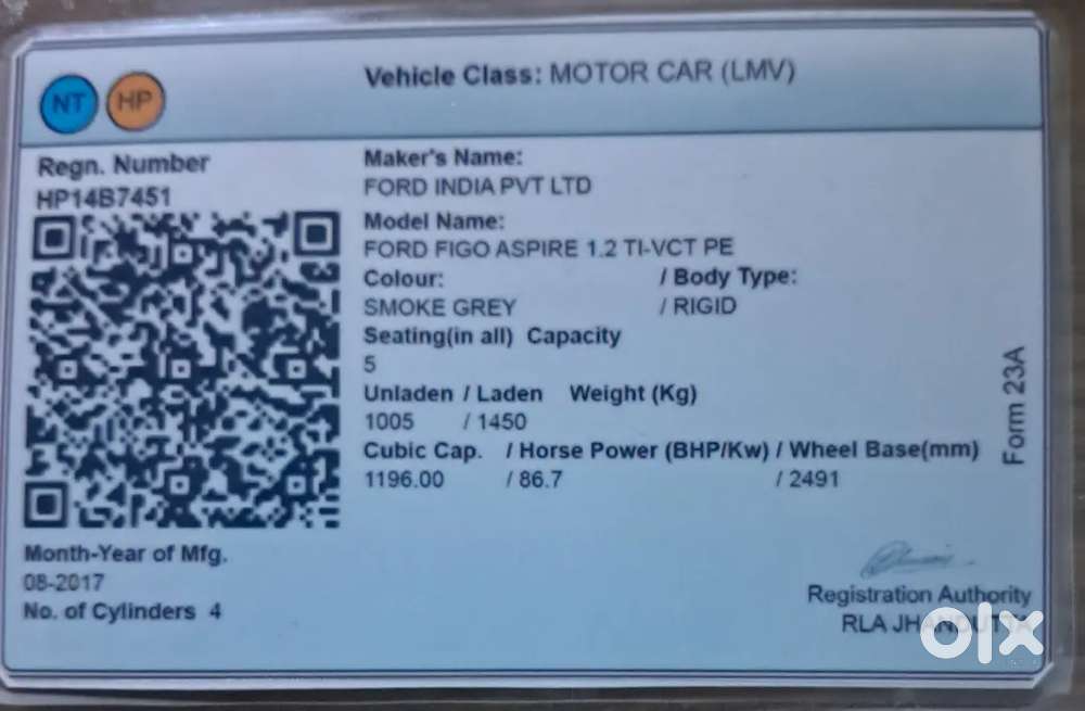 Ford Figo Aspire 2018 Petrol Manual