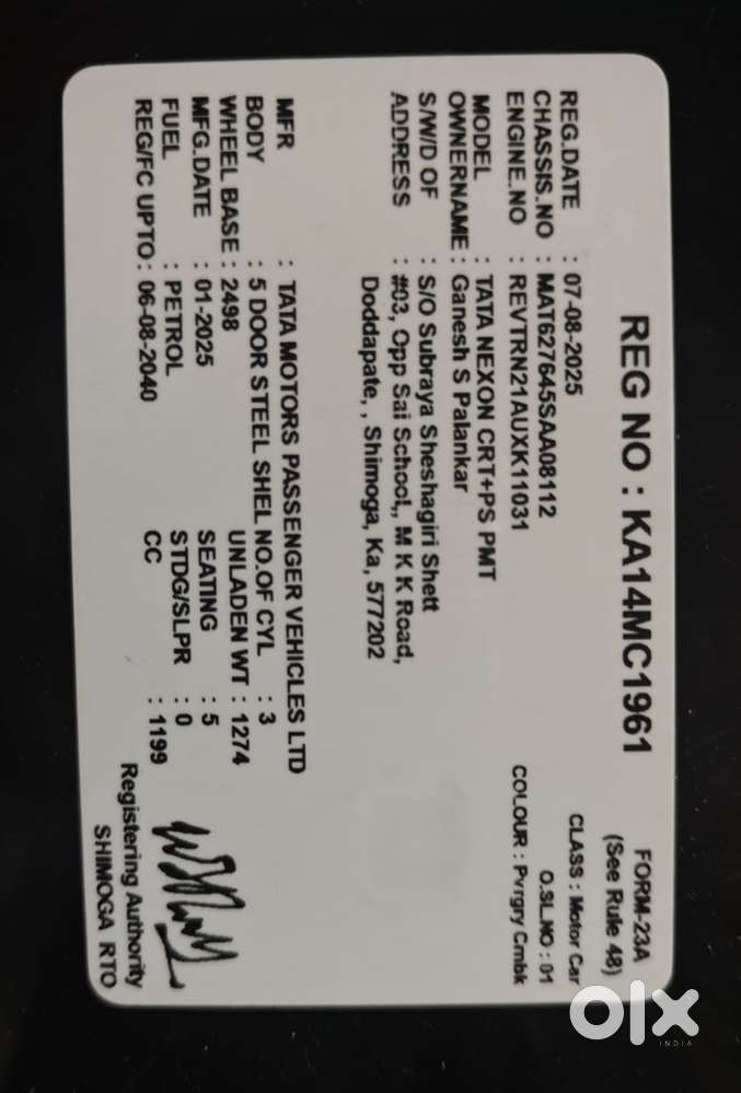 Tata Nexon 1.2 Revotron Xz Plus, 2025, Petrol