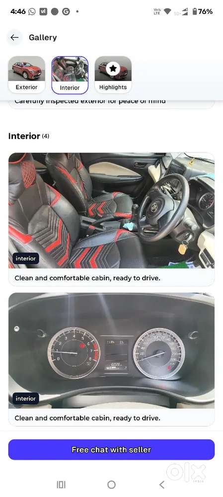 Toyota Glanza 1.2 E 2023 With Less Kms Ran