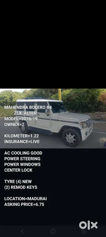 Mahindra Bolero 2.5 Zlx 2019 (4 New Tyres)