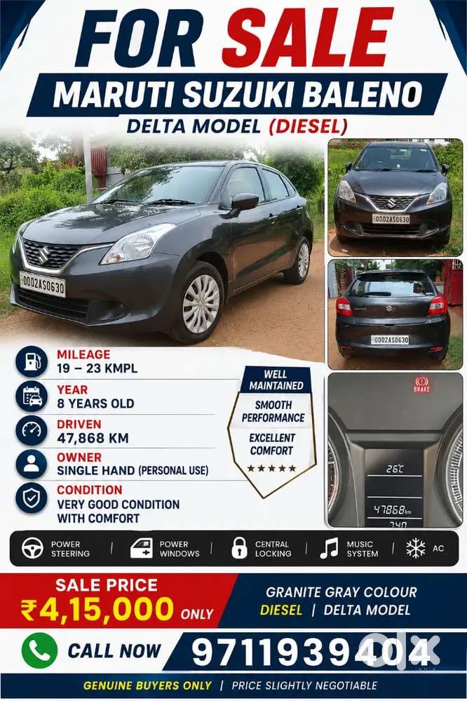 Single Owner Maruti Baleno Diesel For Sale