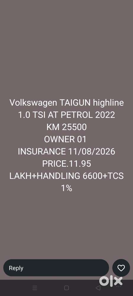 Volkswagen Taigun 1.0 Tsi Highline At, 2022, Petrol