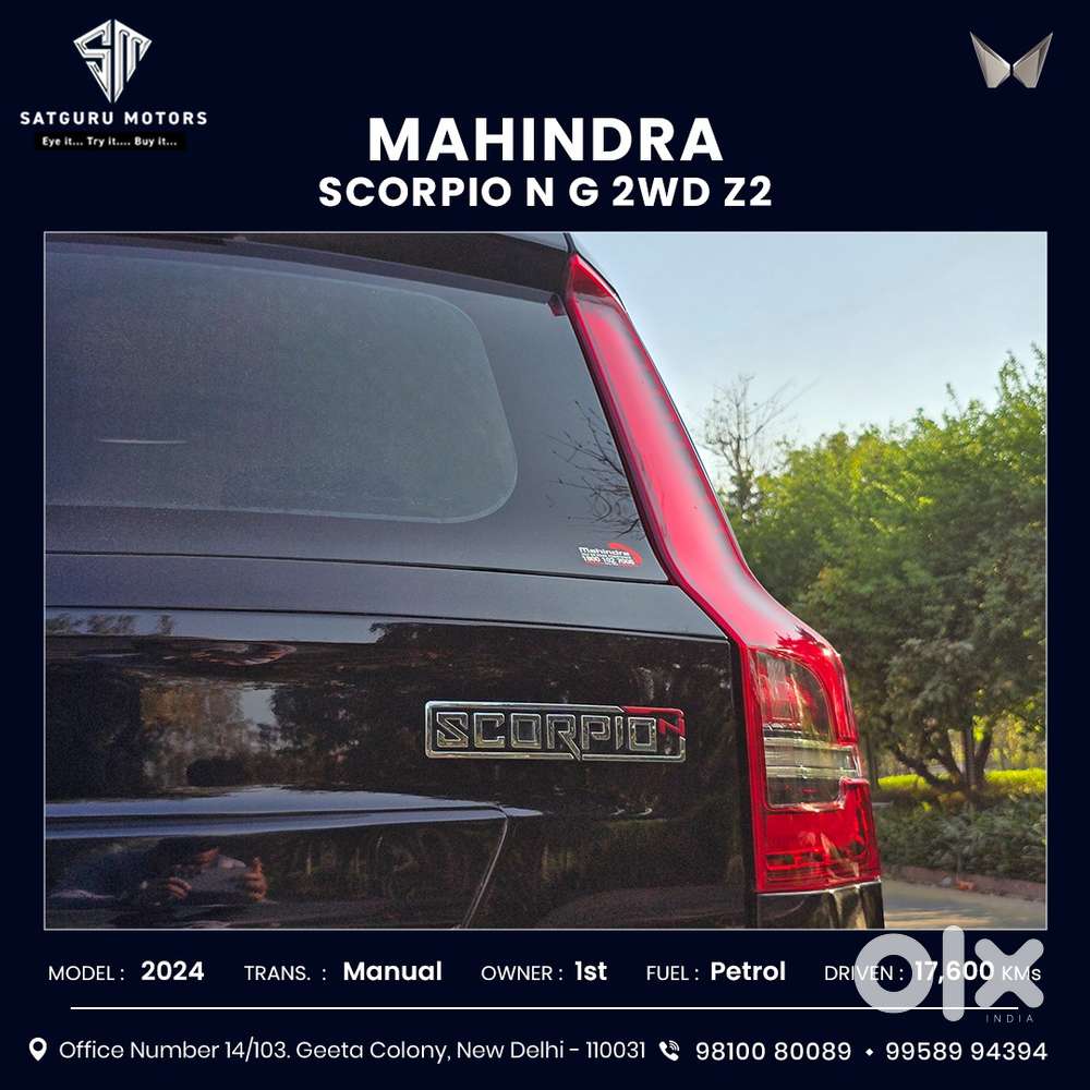 Mahindra Scorpio N Z2 Petrol Mt 6 Str, 2024, Petrol
