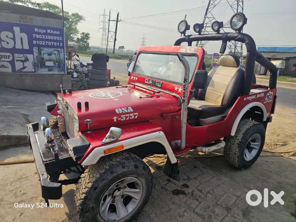 Custom Red Open Jeep - Perfect For Wedding, Baraat & Video Shoots