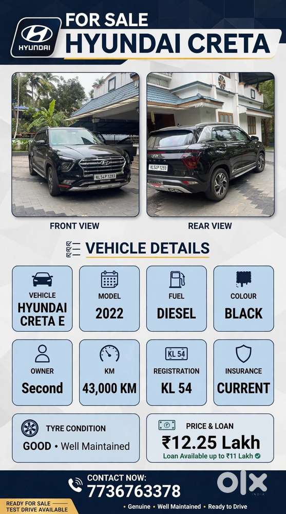 Hyundai Creta 1.6 E Plus, 2022, Diesel